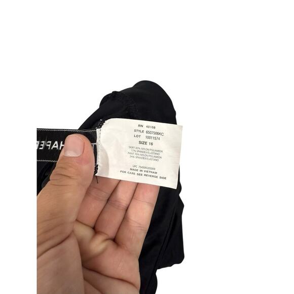 TRIMSHAPER, Women's Swim Skort/Skirt W/Slimming Built-In Brief Black, US Size 16 - Picture 5 of 5